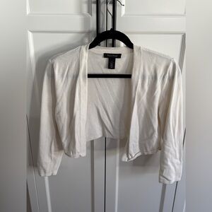 White House Black Market cropped white sweater